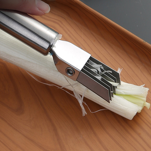 Kitchen Stainless Steel <strong>Onion</strong> <strong>Slicer</strong> Cutter Scallion Shredder Knife Vegetable &amp; Fruit Tools - Product Image 2