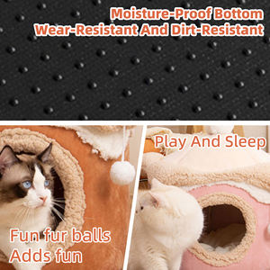 Cama para Mascotas Cómoda, Linda, Suave, Afelpada, Cálida, Tipo Cueva, con Espacio Interior para Gatos y Perros Pequeños - Versión de Invierno - Product Image 3