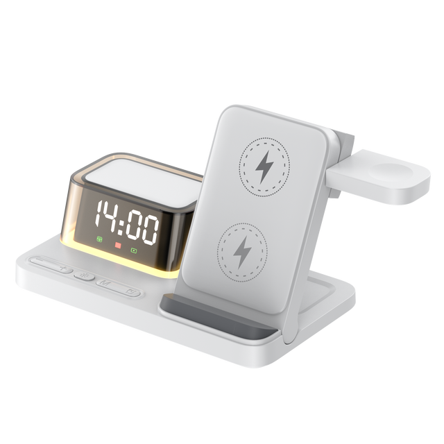 5 in 1 Magnetic Wireless Charger Stand with Digital display clock for iPhone 16 15 14 13 Pro Max IWatch Airpods Fast Charging