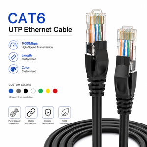 สายอีเธอร์เน็ต D-Sunty Cat6 UTP RJ45 24AWG ทองแดงเปลือย สายแพทช์ PVC แบบกลม สายเน็ตเวิร์ค 1ม.-100ม. OEM ODM - Product Image 1