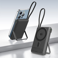 Batterie externe magnétique sans fil semi-solide certifiée 3C haute capacité 25W avec double entrée/sortie USB Type-C QC3.0