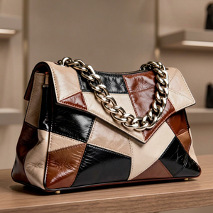 Nuevo Bolso de Moda Vintage para Dama, Multiusos, de PU con Cierre, Correa Única, Bloques de Color, Estilo Nicho, Gran Capacidad, Primavera/Otoño - Product Image 3