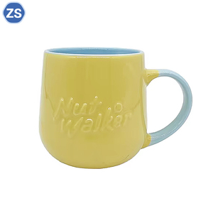 Tasses en céramique personnalisées polychromes tasse en céramique crème gaufrée tasse en forme de ventre petit déjeuner <span class=keywords><strong>anglais</strong></span> coloré tasse créative de grande capacité - Product Image 1