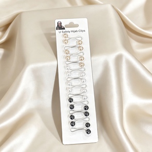 Clip d'accessoires transfrontalier direct usine, clip en U perlé coloré, aimants pour <span class=keywords><strong>hijab</strong></span>, boucle de fixation pour foulard en soie - Product Image 4