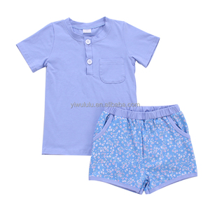 热销夏季短袖t恤裤子男童服装套装 - Product Image 1