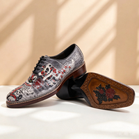 Chaussures Oxford pour hommes, en cuir d'alligator véritable, faites à la main, style business luxueux, tendance, avec lacets, design tête de lion peinte à la main