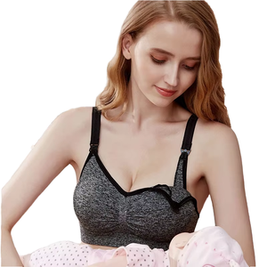 Sujetador de Lactancia Personalizado X-6307 #   Sujetador de Maternidad de Alta Calidad, Transpirable, para Mujeres Embarazadas, Lactancia, Sin Costuras, Sin Varillas, Sólido - Product Image 1