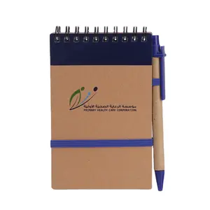 Cuốn sách cuộn giấy kraft sáng tạo với Bút Đàn hồi ban nhạc máy tính xách tay notepad loopbook in logo