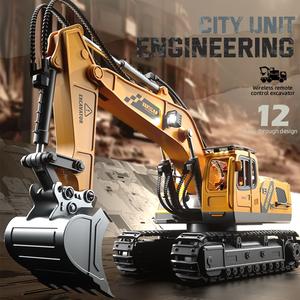 Factory Outlet New 12 Channels 2.4G Alloy Remote Control Engineering Vehicle <strong>RC</strong> Excavator <strong>Truck</strong> Toys Set - Product Image 3
