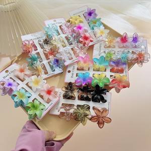กิ๊บติดผมสีพื้นแบบด้าน 6 ชิ้น/ชุด กิ๊บเล็กสำหรับผู้หญิงและเด็กผู้หญิง แฟชั่นกิ๊บดอกไม้ใสสไตล์ฮาวาย อุปกรณ์ตกแต่งผม - Product Image 2