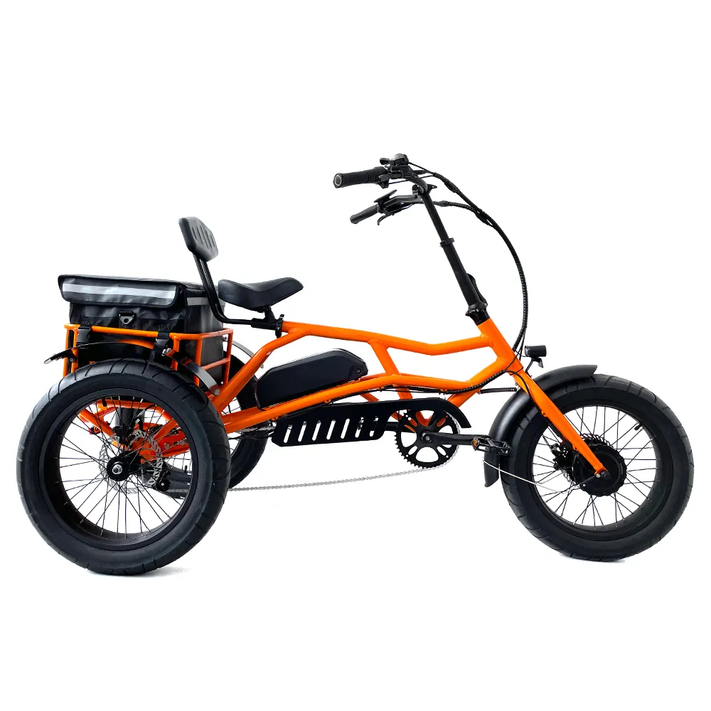 High performance 20 inch fat tire electric tricycle mountain e trike for sale cargo ebike Bafang front motor in high speed