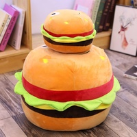 Jouets en peluche en gros, gros saucisson, hamburger, popcorn, jouets en peluche kawaii, nourriture en peluche pour enfants