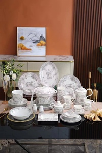 Jungle Series Three Color 58 Piece Luxury <b>Dinner</b> Gift Box Packaging Tableware <b>Set</b> - Product Image 3