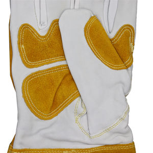 Gants de travail en cuir de chèvre brun long, en cuir de vache fendu, résistants à la chaleur, avec manches longues, bonne flexibilité et dextérité - Product Image 4