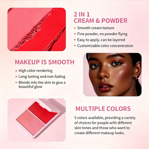 Beste Geperste Poeder Vegan Make-up Palette met <span class=keywords><strong>Blush</strong></span> op Bedrukt Logo Langdurige Rode Wangen Crème <span class=keywords><strong>Blush</strong></span> Palette Private Label - Product Image 4