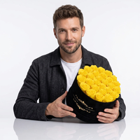 Vente en gros de boîte tactile authentique de 27 roses séchées conservées de luxe éternelle faite à la main fleurs éternelles immortelles pour la Saint-Valentin
