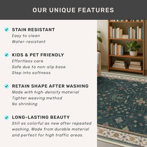 Vintage Boho éclectique Floral <span class=keywords><strong>vert</strong></span> <span class=keywords><strong>foncé</strong></span> <span class=keywords><strong>tapis</strong></span> ronds 6 pieds pour chambre lavable Low Pile antidérapant zone circulaire <span class=keywords><strong>tapis</strong></span> Textiles <span class=keywords><strong>de</strong></span> maison - Product Image 6