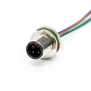Conector Macho de Panel IP67 M12 de 4 Pines con Codificación D, Ensamblaje de Cable Ethernet Precableado de 22AWG para Red Profinet - Product Image 2