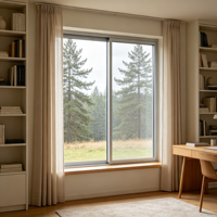 Fenêtre coulissante en aluminium série 60 80, prix abordable, simple ou double vitrage, pour maison de location