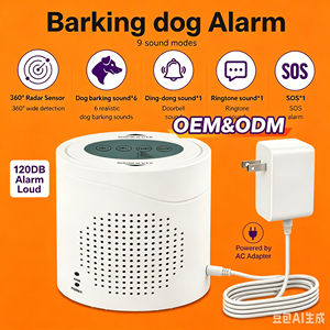 360 °   Sensor de Movimiento por Radar, <span class=keywords><strong>Alarma</strong></span> Antirrobo para Perros, Sirena Ajustable de 120dB, Detector Electrónico de Intrusos, Timbre Inalámbrico - Product Image 1