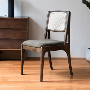 Silla de Comedor Tejida para Restaurante Bistro con Cojín, Silla Ergonómica para Comedor de Casa de <span class=keywords><strong>Playa</strong></span>, Económica para Restaurante CJ-027 - Product Image 2