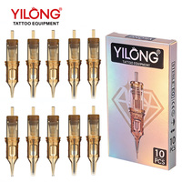 Aiguilles de tatouage professionnelles Yilong, nouvelles cartouches diamantées, acier inoxydable 316, diamètre 0,35 mm, 10 pièces, pour sourcils et art corporel permanent