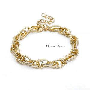 Pulseras de eslabones de cadenas, joyería de moda única, ajustable, chapado en oro - Product Image 2
