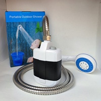 Douche portable d'extérieur, pomme de douche rechargeable par USB, distributeur d'eau électrique, pompe de douche pour la nature sauvage