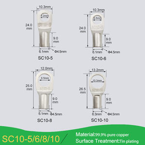 Cosses à <span class=keywords><strong>sertir</strong></span> en cuivre Guchuan SC <span class=keywords><strong>16mm2</strong></span>, embout de câble en laiton étamé, 200 pièces/sac - Product Image 3
