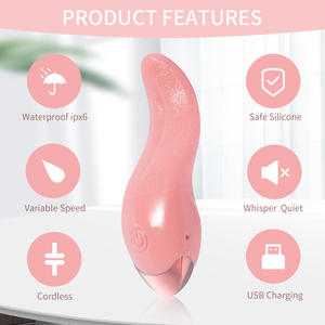 Función de calefacción Mujer Loco Lengua Juguete sexual Vibrador Venta caliente Clítoris Lamiendo Lengua Vibrador Comercio - Product Image 2