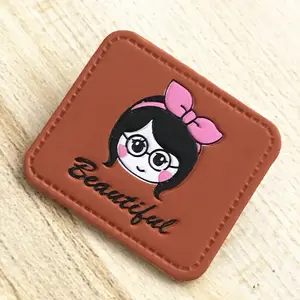 Custom Fashion Design Leather Patches With Adhesive Sublimation PU Leather Hat Patch