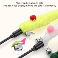 Accessoires pour animaux Produits pour chats Gros Extendu Peluche Cloche Interactif Mouvement Jouet pour chat Baguette de jeu