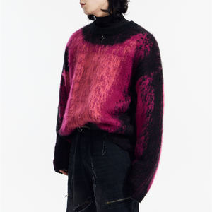 OEM y ODM personalizado Color de bloqueo de los hombres de algodón de moda suéter de cuello redondo de punto - Product Image 3