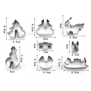 クリスマスシリーズクリスマスツリー雪だるまエルクステンレス钢クッキーカッターセット - Product Image 3