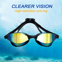 Gafas de Natación Unisex Profesionales Antivaho con Protección UV, Impermeables, de PC+Silicona, Ajuste a Presión, Coloridas, con Logotipo Personalizado