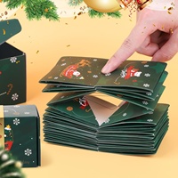 Dossiers surprise à explosion en papier enduit de matériaux recyclés personnalisés avec poignée pour Noël et les anniversaires