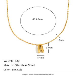 Dreamidea ciondolo lettera in acciaio inossidabile 18K placcato <span class=keywords><strong>oro</strong></span> 26 lettere iniziali alfabeto collana pendente - Product Image 6