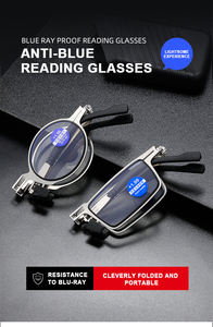 2022 2023 New Fashion Round Metal Folding Women <strong>Reading</strong> <strong>Glasses</strong> Rectangular Men Anti Blue Light <strong>Reading</strong> <strong>Glasses</strong> Bulk With case - Product Image 4
