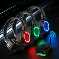 Casque sans fil 2,4 GHz pour DJ, Silent Disco, avec suppression du bruit (ENC), circum-auriculaire, 3-en-1, empilable, pour événements et activités festives