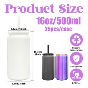 Vasos Térmicos de Acero Inoxidable con Aislamiento al Vacío de 16 oz, Color Azul Púrpura, para Grabado Láser, Mantienen Bebidas Frías o Calientes - Product Image 2