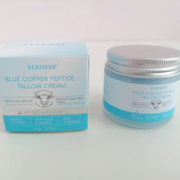 Crème au suif de cuivre bleu L / Hydratant visage GHK-Cu pour réparation apaisante de la barrière cutanée endommagée et hydratation intense non grasse