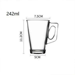 Hete Verkoop Commerciële En Huishoudelijke Glazen Drinkwaren Latte Gelaagde Koffiemokken Met Handvatten Voor Sap Melkthee - Product Image 5