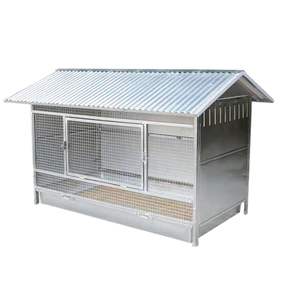 Grande pollaio all'aperto in acciaio inossidabile con una toilette a forma di imbuto, resistente al vento e alla pioggia - Product Image 2