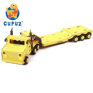 3D سيارة تجميع لعبة مقطورة من الورق المقوى ألغاز نماذج البناء الورقية الحرفية أطقم وألعاب <span class=keywords><strong>DIY</strong></span> للبالغين ، والأطفال - Product Image 2