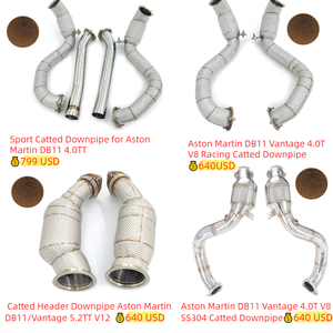 Collecteur d'échappement CSZ avec catalyseur pour <span class=keywords><strong>Aston</strong></span> <span class=keywords><strong>Martin</strong></span> DB11 4.0TT Sport Cat Header Downpipe & Front Pipe Tuning Exhaust avec bouclier thermique - Product Image 2