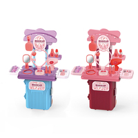 Ensemble de jouets de coiffeuse pour enfants 4 en 1, valise cosmétique, table de maquillage, jeu de simulation pour filles, table de maquillage, jouets de coiffeuse