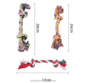 宠物互动咬绳编织双结棉绳狗牙清洁狗绳打结玩具 - Product Image 2