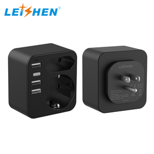 Leishen thời trang xách tay thế giới phổ travel <span class=keywords><strong>adapter</strong></span> với ba USB và Type-C thông minh USB sạc điện cắm ổ cắm - Product Image 4