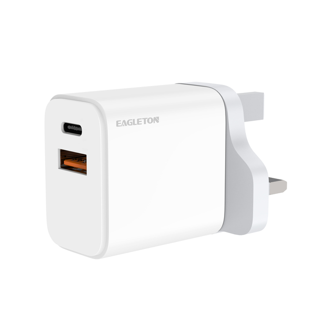 Wholesale Mobile Accessories 2-in-1 USB-A Type-C Fast Charging PD 25W QC 3.0 Travel Wall Charger for iPhone Xiaomi SAMSUNG