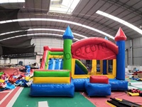 Château gonflable géant Mickey Cartoon avec toboggan, combo commercial, aire de jeux gonflable pour enfants, idéal pour la location événementielle